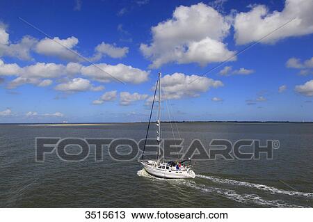 Stock Image - Netherlands, Groningen province, Eemshaven or Ems Harbour is a seaport. Ems estuary.. Fotosearch
