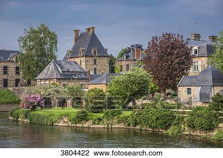 Normandy, Ducey les Cheris, houses on the bank of the river Selune View Large Photo Image Stock Image - Normandy, Ducey les Cheris, houses on the bank of the river Selune. Fotosearch