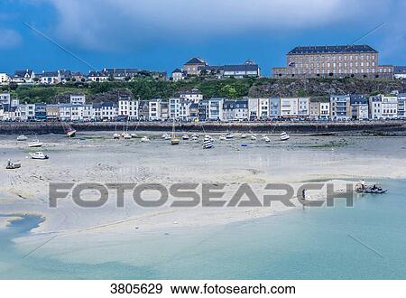 Normandy, Manche, Granville port at low tide View Large Photo Image Stock Photo - Normandy, Manche, Granville port at low tide. Fotosearch