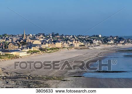 Normandy, Manche, the Grande Ile Chausey, Saint Pair sur Mer and the beach View Large Photo Image Stock Image - Normandy, Manche, the Grande Ile Chausey, Saint Pair sur Mer and the beach. Fotosearch