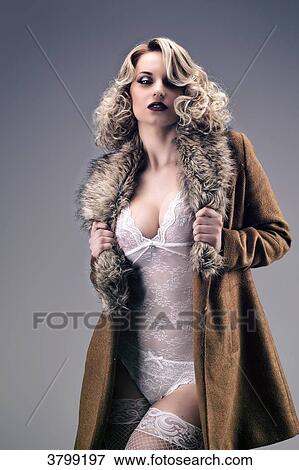 lingerie under coat