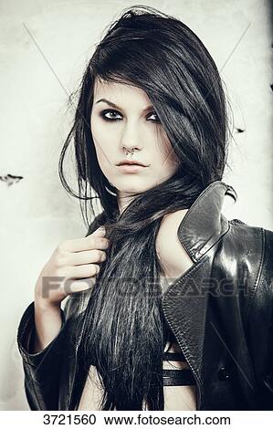 Portrait of a young girl Grunge View Large Photo Image Stock Image - Portrait of a young girl Grunge. Fotosearch