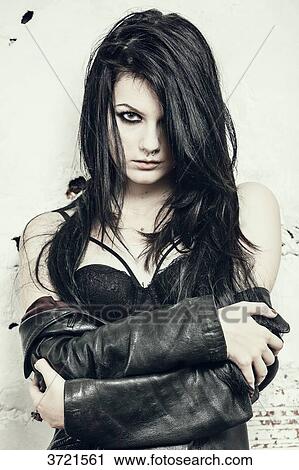 Portrait of a young girl Grunge View Large Photo Image Stock Image - Portrait of a young girl Grunge. Fotosearch
