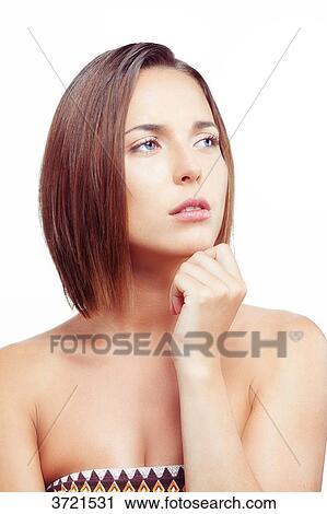 Portrait of a young woman looking upset on the side View Large Photo Image Stock Image - Portrait of a young woman looking upset on the side. Fotosearch