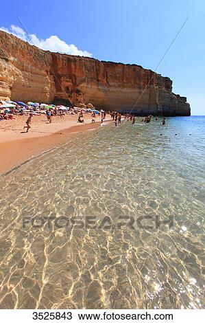 Portugal, Algarve. Benagil. View Large Photo Image Stock Image - Portugal, Algarve. Benagil.. Fotosearch