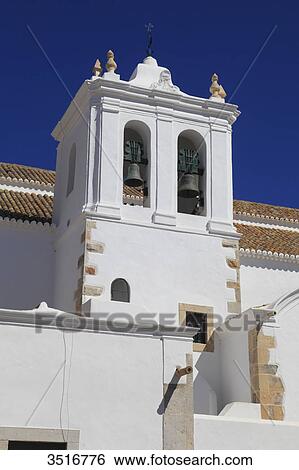 Stock Photograph - Portugal, Algarve. Faro. Church in the city center. Igreja de S. Pedro. Fotosearch