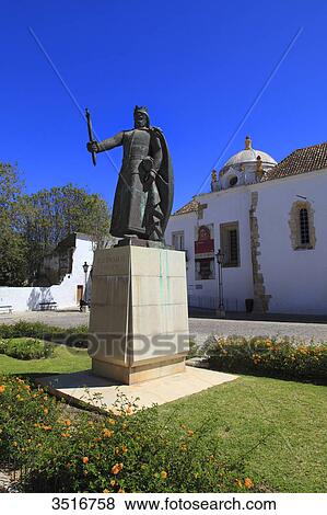 Portugal, Algarve. Faro. Don Alfonso III statue. View Large Photo Image Stock Photo - Portugal, Algarve. Faro. Don Alfonso III statue.. Fotosearch