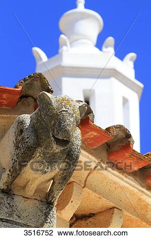 Portugal, Algarve. Faro. Gargoyle on Igreja da Se. View Large Photo Image Stock Image - Portugal, Algarve. Faro. Gargoyle on Igreja da Se.. Fotosearch