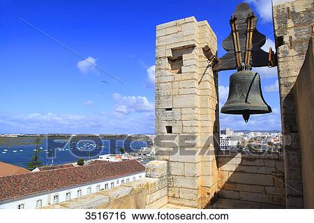 Stock Photograph - Portugal, Algarve. Faro. Igreja da Se cathedral. Miradouro de Santon Antonio.. Fotosearch