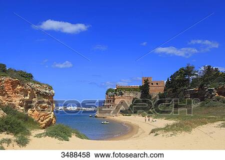 Portugal, Algarve, Ferragudo. Forte de S. Joao do Arade, Castelo de Ferragudo. View Large Photo Image Stock Photo - Portugal, Algarve, Ferragudo. Forte de S. Joao do Arade, Castelo de Ferragudo.. Fotosearch