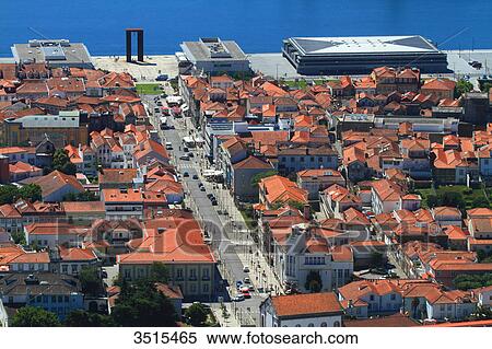 Portugal, Viana do Castelo. Avenida dos Combatentes de Grande Guerra View Large Photo Image Stock Photography - Portugal, Viana do Castelo. Avenida dos Combatentes de Grande Guerra. Fotosearch