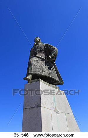 Portugal, Viana do Castelo. Statue of Joao Alvares Fagundes, navigator. View Large Photo Image Stock Image - Portugal, Viana do Castelo. Statue of Joao Alvares Fagundes, navigator.. Fotosearch