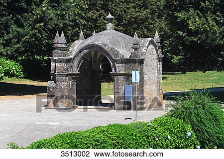 Stock Image - Portugal, Viano do Castelo district, Ponte do Lima. The oldest city of Portugal. Monumento Nacional (capela do anjo da guarda). Chapel of the Guardian Angel.. Fotosearch