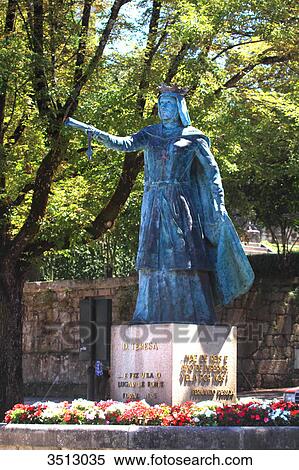 Portugal, Viano do Castelo district, Ponte do Lima. The oldest city of Portugal. Statue of Queen Dona Teresa. View Large Photo Image Stock Photography - Portugal, Viano do Castelo district, Ponte do Lima. The oldest city of Portugal. Statue of Queen Dona Teresa.. Fotosearch
