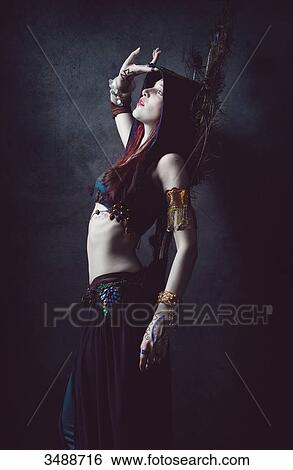 Stock Photograph - Profile of a Woman in ethnic dress. Fotosearch