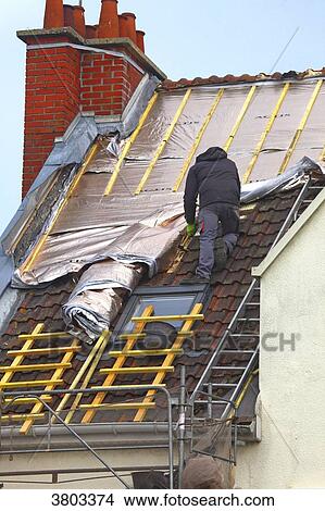 Picture - Roof repair. Fotosearch
