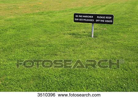 Stock Photograph - Sign Keep off the grass.. Fotosearch