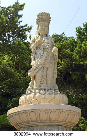 South Korea, Busan. Haedong Yonggungsa temple. statue of the Haesu Gwaneum Daebul. Seawater Great Goddess Buddha View Large Photo Image Picture - South Korea, Busan. Haedong Yonggungsa temple. statue of the Haesu Gwaneum Daebul. Seawater Great Goddess Buddha. Fotosearch