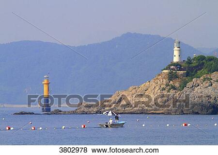 Stock Photo - South Korea, Busan. Haeundae, Dongbaekseom Island. Fotosearch