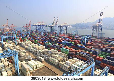 Stock Photo - South Korea, Busan. Harbor. Fotosearch