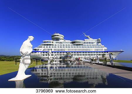 South Korea. Gangwon area. Jeongdongjin, also Chongdongjin, near Gangneung. Sun Cruise hotel. View Large Photo Image Stock Photo - South Korea. Gangwon area. Jeongdongjin, also Chongdongjin, near Gangneung. Sun Cruise hotel.. Fotosearch