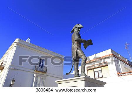Spain, Andalousia, Tarifa. The statue of General Francisco de Copons who defended Tarifa in 1812 from the Imperial French army View Large Photo Image Picture - Spain, Andalousia, Tarifa. The statue of General Francisco de Copons who defended Tarifa in 1812 from the Imperial French army. Fotosearch