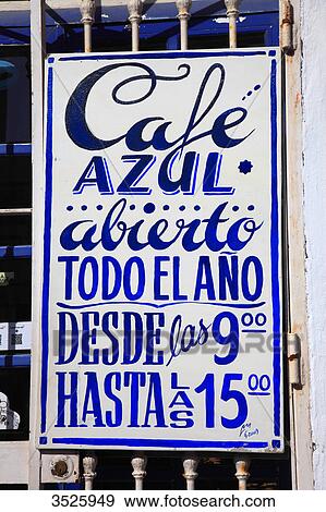 Stock Photo - Spain, Andalusia, Tarifa, Cafe Azul. Fotosearch
