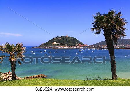 Spain, Basque Country. San Sebastian. La Concha Bay. View Large Photo Image Picture - Spain, Basque Country. San Sebastian. La Concha Bay.. Fotosearch