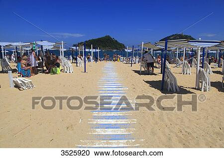 Spain, Basque Country. San Sebastian. Santa Clara island and La Concha Bay View Large Photo Image Stock Image - Spain, Basque Country. San Sebastian. Santa Clara island and La Concha Bay. Fotosearch