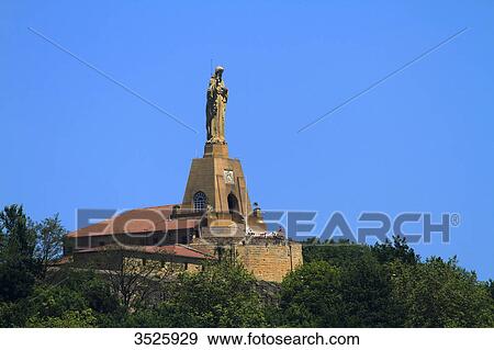 Spain, Basque Country. San Sebastian. Christ of Monte Urgull. View Large Photo Image Stock Photo - Spain, Basque Country. San Sebastian. Christ of Monte Urgull.. Fotosearch