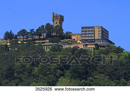 Spain, Basque Country. San Sebastian. Monte Igueldo. Torreon. View Large Photo Image Stock Photograph - Spain, Basque Country. San Sebastian. Monte Igueldo. Torreon.. Fotosearch
