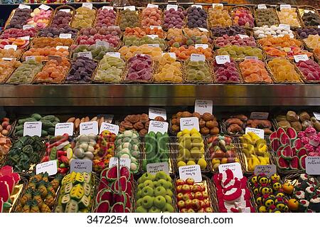 Picture - Spain, Catalonia, Barcelona, Boqueria Market.. Fotosearch