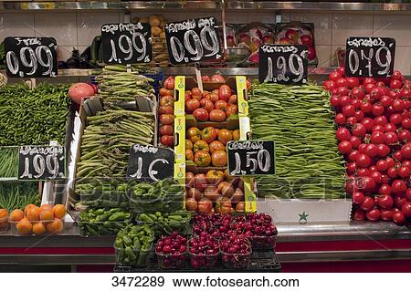 Spain, Catalonia, Barcelona, Boqueria Market. View Large Photo Image Stock Photo - Spain, Catalonia, Barcelona, Boqueria Market.. Fotosearch