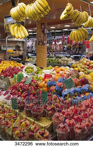Spain, Catalonia, Barcelona, Boqueria Market. View Large Photo Image Stock Photograph - Spain, Catalonia, Barcelona, Boqueria Market.. Fotosearch