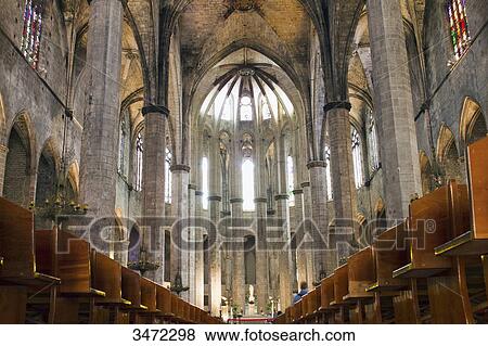 Spain, Catalonia, Barcelona, church of Santa Maria del Mar View Large Photo Image Stock Photo - Spain, Catalonia, Barcelona, church of Santa Maria del Mar. Fotosearch