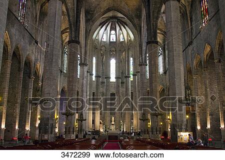 Spain, Catalonia, Barcelona, church of Santa Maria del Mar. View Large Photo Image Stock Photo - Spain, Catalonia, Barcelona, church of Santa Maria del Mar.. Fotosearch