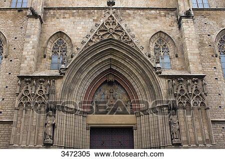 Stock Photography - Spain, Catalonia, Barcelona, church of Santa Maria del Mar.. Fotosearch