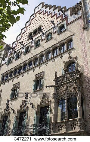 Stock Image - Spain, Catalonia, Barcelona, facade. Fotosearch