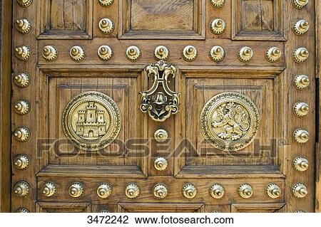 Stock Image - Spain, Catalonia, Barcelona, Passei de Colom, door of the harbour master's office.. Fotosearch