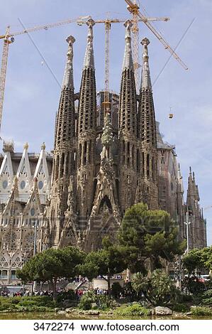 Spain, Catalonia, Barcelona, Sagrada Familia under construction, Catalan modernism, architect: Antoni Gaudi, May 2014. View Large Photo Image Picture - Spain, Catalonia, Barcelona, Sagrada Familia under construction, Catalan modernism, architect: Antoni Gaudi, May 2014.. Fotosearch