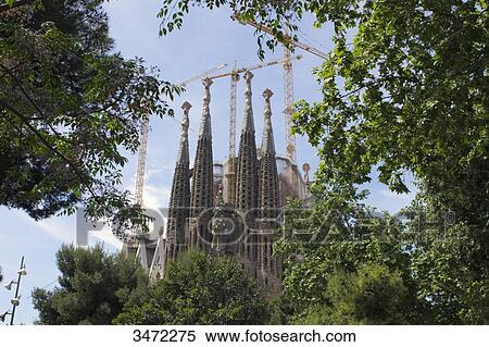 Spain, Catalonia, Barcelona, Sagrada Familia under construction, Catalan modernism, architect: Antoni Gaudi, May 2014. View Large Photo Image Stock Photography - Spain, Catalonia, Barcelona, Sagrada Familia under construction, Catalan modernism, architect: Antoni Gaudi, May 2014.. Fotosearch