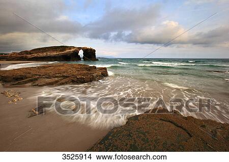 Spain, Galicia. Ribadeo. Las Catedrales beach. View Large Photo Image Picture - Spain, Galicia. Ribadeo. Las Catedrales beach.. Fotosearch