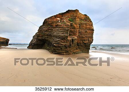 Spain, Galicia. Ribadeo. Las Catedrales beach. View Large Photo Image Stock Image - Spain, Galicia. Ribadeo. Las Catedrales beach.. Fotosearch