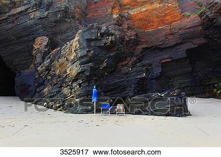 Spain, Galicia. Ribadeo. Las Catedrales beach. View Large Photo Image Stock Photo - Spain, Galicia. Ribadeo. Las Catedrales beach.. Fotosearch