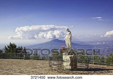 Stock Image - Statue of The Madonna dell'Accoglienza Sanctuary of St Michael the Archangel, Monte Faito, Campania, Italy. Fotosearch