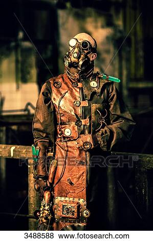 Steampunk man looking at the sky View Large Photo Image Stock Photo - Steampunk man looking at the sky. Fotosearch