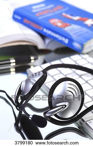 Stock Image - Still life on the topic of e-learning. Fotosearch