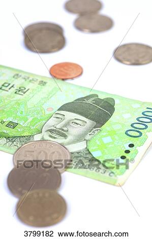 Still life on the topic of south Korean money. Won. View Large Photo Image Stock Image - Still life on the topic of south Korean money. Won.. Fotosearch