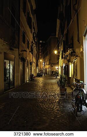 Street of Rome at night, Rome, Lazio, Italy View Large Photo Image Stock Image - Street of Rome at night, Rome, Lazio, Italy. Fotosearch