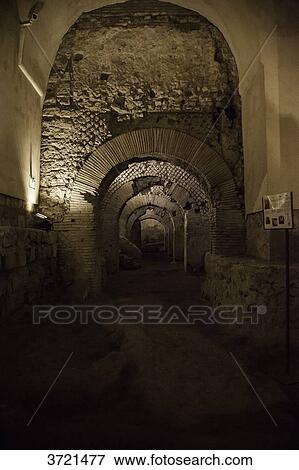 Subterranean ruins of an ancient Roman market, monumental complex of San Lorenzo - Province of Naples, Campania, Italy View Large Photo Image Stock Photo - Subterranean ruins of an ancient Roman market, monumental complex of San Lorenzo - Province of Naples, Campania, Italy. Fotosearch